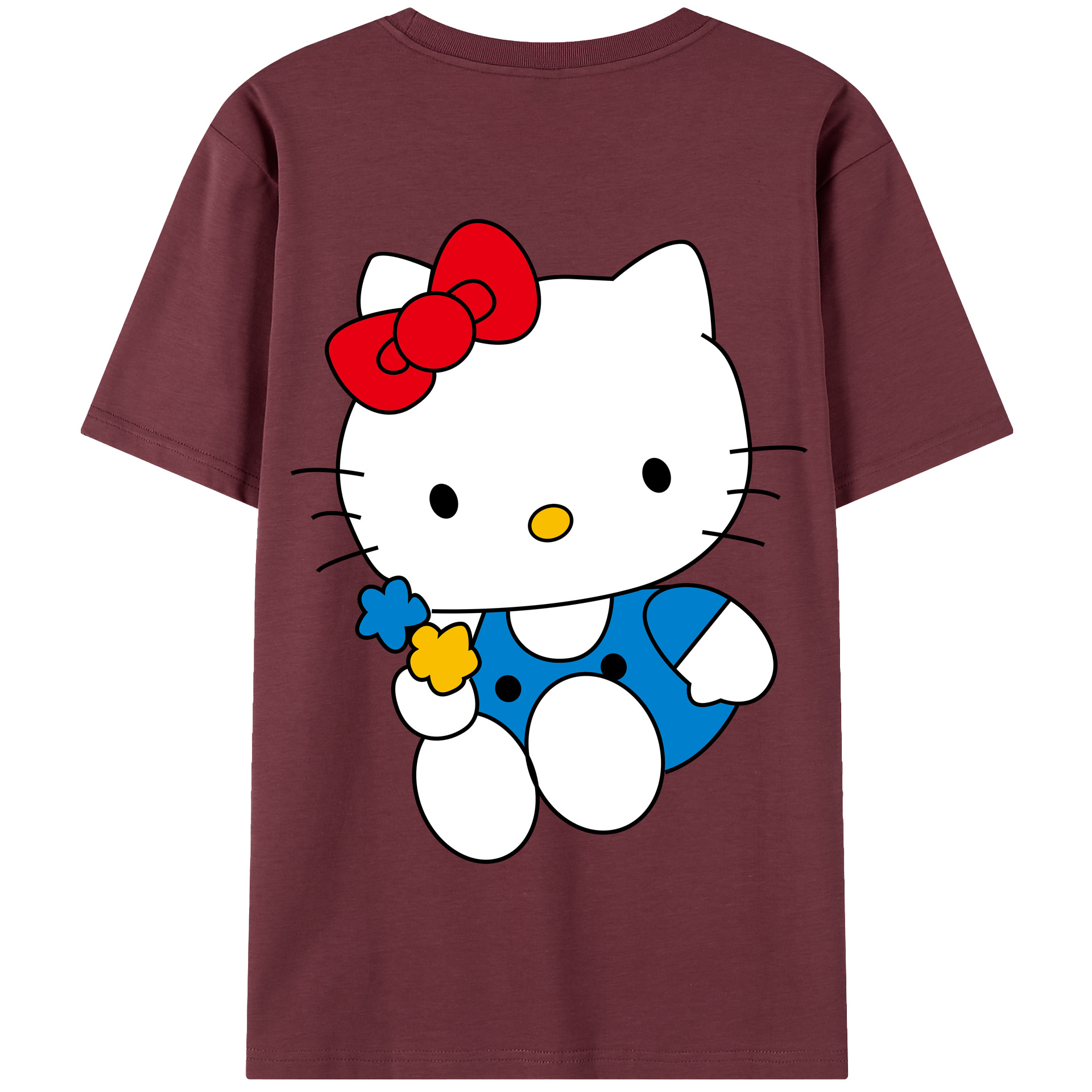 （画像用） Hello Kitty ハローキティ 綿100％半袖Tシャツ（背面プリント）